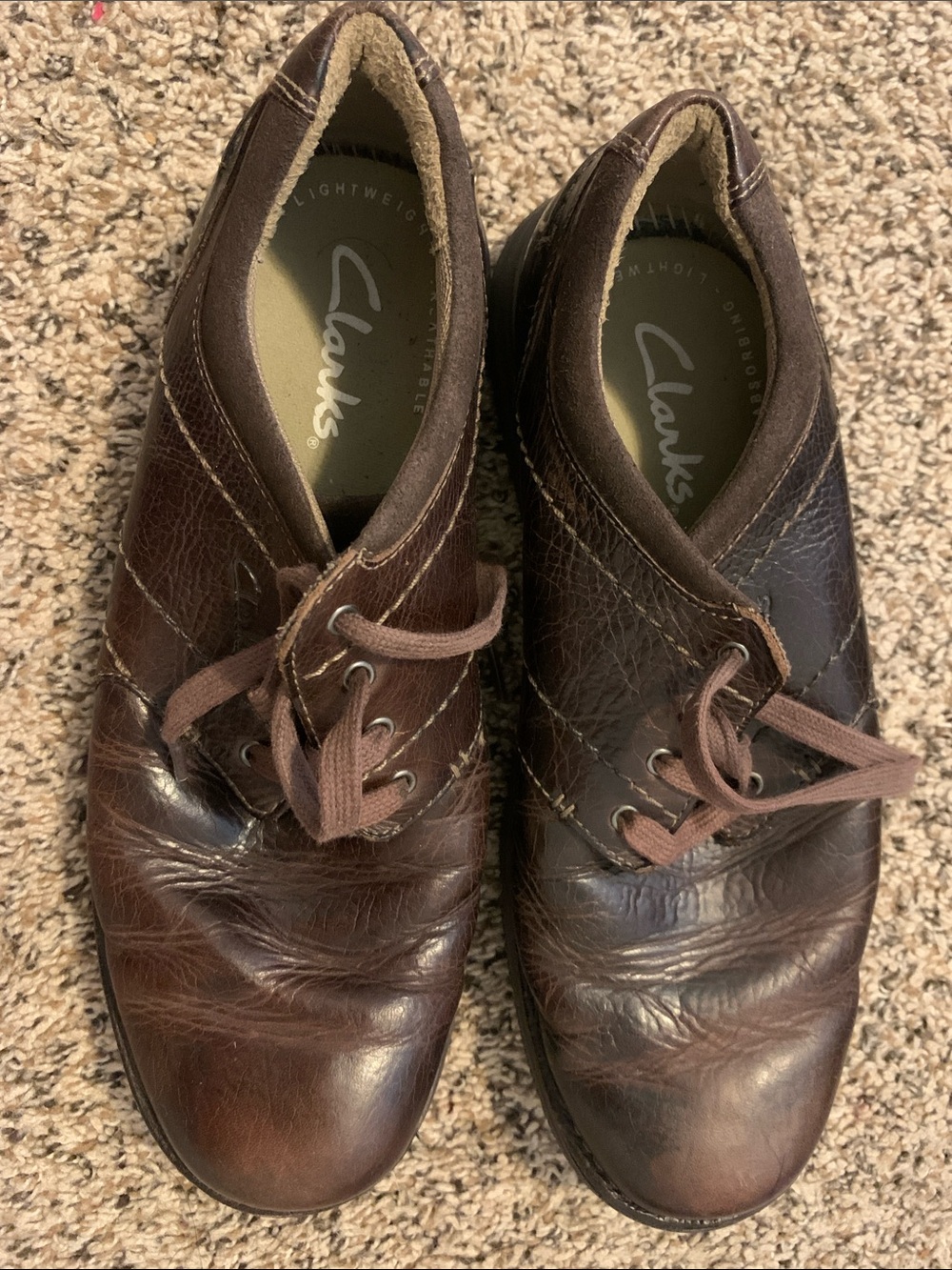 Clarks Men’s Dark Brown Leather Lace-Up Oxfords